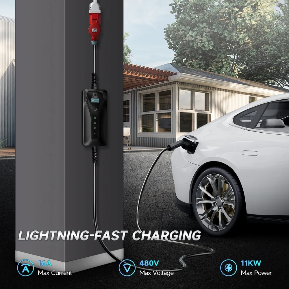 11KW 16A EV Charger ประเภท 2 E - Type 2 Portable Ev Charger 11Kw Cee บทวิจารณ์และราคา